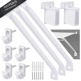 E1201vjz101-1 Namchebarwa 12 Inch Wire Shelf Brackets Closet With 3 Pack White