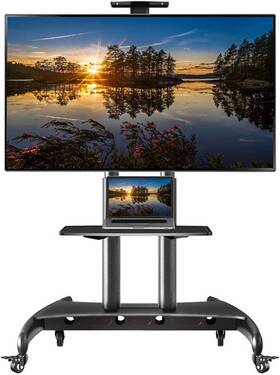 75676 Nb North Bayou Mobile Tv Cart Stand With Wheels For 55 Inch - 85 Lcd Led