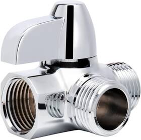 Nearmoon 653892842205 Solid Brass G1/2 Inch Shower Arm 3-way Fixed Nut Chrome Finish