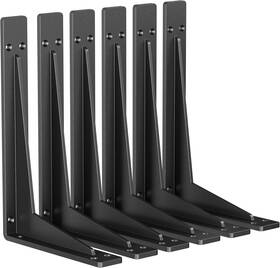 Nd-0618zgsb Neodrop 6-pack 18 Inch Heavy Duty Shelf Brackets Premium Metal Wall Black