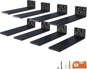 Nd-0806wsb Neodrop 8-pack 6 Inch Floating Shelf Brackets Heavy Duty Hidden Black