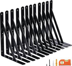 Nd-1208bsb  Neodrop 12-pack 8 Inch Heavy Duty Shelf Brackets Large Wall Bracket Black