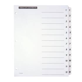 3585404623 Office Depot Table Of Contents Customizable Index With Preprinted Tabs White