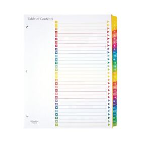 3585414704 Office Depot Brand Table Of Contents Index With Preprinted Tabs Numbered 1-15