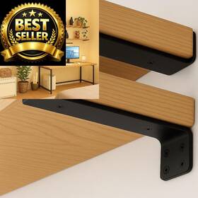 Oivggur Zj-10-04 Floating Shelf Bracket 10 Inch Of 4 Pack Heavy Duty Black