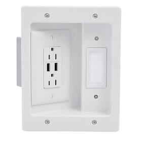 On-q 804428434672 Legrand - Onq In Wall Cable Management Kit With Usb Tv Outlet Hides