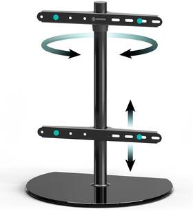 Pt2-blk Onkron Tabletop Tv Stand For 32-65 Inch Tvs Up To 77 Lbs Height Adjustable Swive