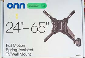 Onn 681131419758 Spring Assisted Full Motion Mount For 24 Inch To 65 Tvs Up 66lbs