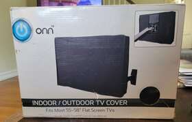 Ona18av022 Onn New Indoor / Outdoor Tv Cover Fits Most 55-58 Inch Flat Screens