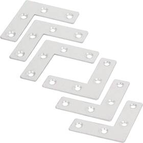 Orgrimmar 747356567466 36 Pcs Corner Brace Plates Metal L Shaped Flat Repair Silver