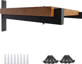 Al-1117 Ovov 2 Pcs Steel Heavy Duty Shelf Brackets Wall Mounted 6inch Black