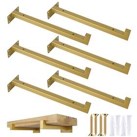 Al0818 Ovov 6 Pack Gold Shelf Brackets 10 Inch Floating Bracket