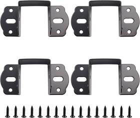 Frs-1810 Pastlla 4pcs Metal Bed Hinge Support Bracket Corner Furniture Fixed Black