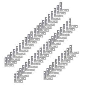 Frs0781 Pastlla 50pcs Corner Brace 4 Holes Flat Braces L Shape Repair Silver
