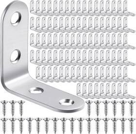 Spe-pelopy-74 Pelopy 100 Pcs L Shaped Bracket Corner Brace 1.57 X Inch Silver
