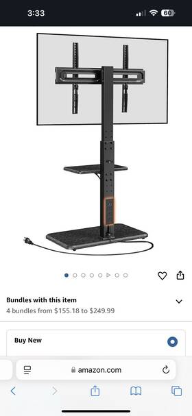 Pgfs06 Perlegear Floor Tv Stand For 32 Inch -75 Tvs With Power Outlet And Removable Shelves