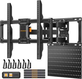 Pglf17 Perlegear Full Motion Tv Mount With Metal Pegboard For Most 42-84 Inch Flat Or Curved T