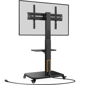 Pgtvmc17 Perlegear Mobile Tv Stand With Power Outlet Tilt And Swivel Rolling For 32-75 I