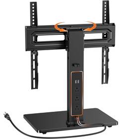 Pgtvs27 Perlegear Universal Swivel Tv Stand With Power Outlet Tabletop For 32 60 65 I