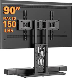 Pgtvs36 Perlegear Universal Swivel Tv Stand With Pegboard Storage Height Black