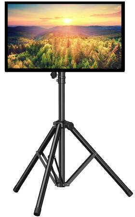 Perlesmith 619191733095 Tv Tripod Stand-portable Stand For 23-65 Inch Led Lcd Oled Flat Screen Tvs