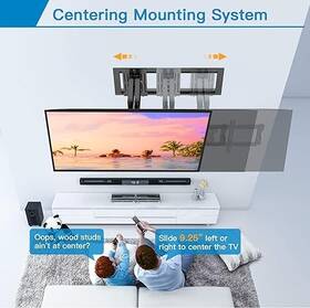 Pslf6 Perlesmith 654538585081 Tv Wall Mount For 37 Inch -85 Large Tvs Holds Up To 132lbs - Black
