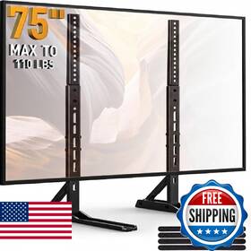 B078mbl6km Perlesmith Universal Tv Stand For 22-75 Inch Tvs 110lbs Vesa 800x600mm Adj Height