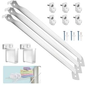 Wsb-p20 Peronu 12 Inch Wire Shelf Brackets Set 3 Rack Support Pack White