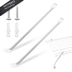 789654 Philbinden 2 Pack 12 Inch Wire Shelf Brackets White Closet Support Bracket With