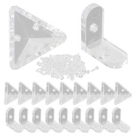 Wangq2025428-1002 Piutouyar 20 Pack Acrylic Corner Brackets Clear L-shaped And Triangle