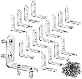 Pndbnq 606727913199 16pcs L Brackets Corner Braces 304 Stainless 1.57x1.57 Inch Silver