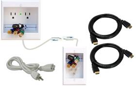 Two-ck-h2 Powerbridge Dual Outlet Recessed In-wall Cable Management System An