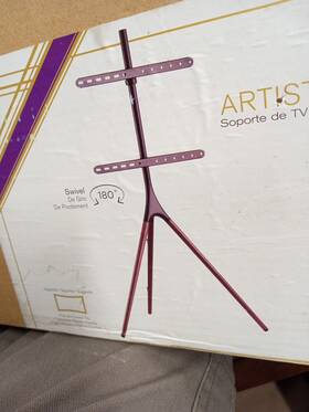 Afmss6401 Promounts Artistic Wooden Tripod Tv Stand With Mount For Tvs 47 Inch - 70 Up To 55 Lbs