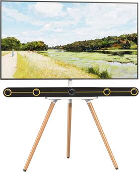 Ats-3w Putorsen Easel Tv-stand For 43-65-inch Screens - Portable Swivel Tripod White