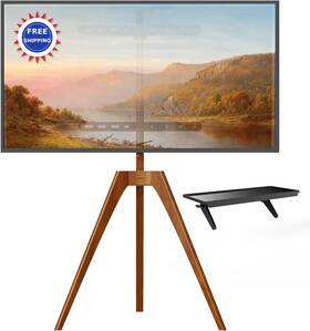 Ats-9 Putorsen Adjustable Tv Tripod Stand For 45-65 Inch Led Lcd Up To 88lb Walnut