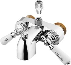 128261 Pyhomestrim Clawfoot Add-a-shower Bathcock Diverter Shower Attachment For Chrome Plated