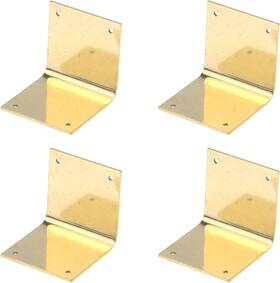 Xian583 Quluxe 4 Pcs Pure Brass 90 Degree Right Angle Corner Protector Braces Gold