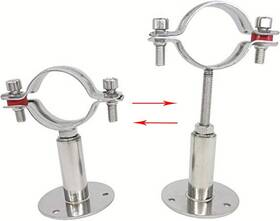 Qw2942 Qwork 2 Inch Wall Mount Ceiling Pipe Support 1 Pack Adjustable Stainless Stee