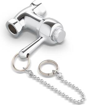P7811 Raeflow Self-closing Shower Valve With Pull Chain Chrome Indoor Or Outdoor Use