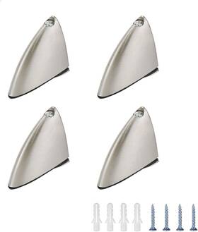 Rannb 754021100408 Glass Shelf Bracket - Adjustable Brushed Surface Clamp For Silver