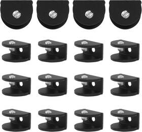 Sdd23830a-01 Rierdge 16 Pack Glass Shelf Brackets Aluminum Alloy Half Round Holder Black