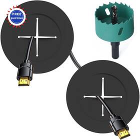 Ro-ycx-2p-bk Riozoo Tv Wire Hider Kit Wall Mount Cable Management 2 Pass Throughs Hole