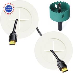 Ro-ycx-2p-off Riozoo Tv Wire Hider Kit Wall Mount Cable Management 2 Pass Throughs Hole Saw