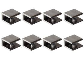Rmdusk 795891212235 Glass Shelf Brackets Clips Metal Fit 6-10mm Thickness Brushed Nickel