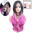 Rn-lcto-16120 Women Gilrs Long Wavy Dark Roots Ombre Lilac 7436447259412