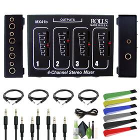 Rolls Mx41bag2 Mx41b Stereo Four Channel Passive Mixer Bundle