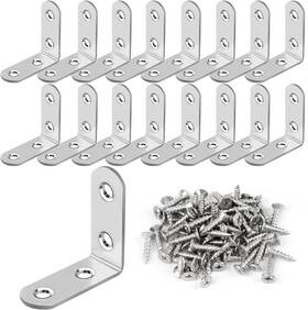 08254 Romeda 16 Pcs L Bracket Stainless Steel Corner Brace 16pcs 40 40mm Silver