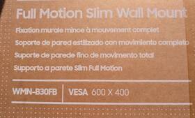 Wmn-b30fb Samsung Wmn-b30fb/za Nib Wmnb30fb Full Motion Slim Tv Wall Mount Fits 82 Inch And 85 Tvs