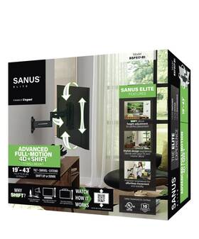 Bsf517-b1 Sanus Elite - Advanced Full-motion 4d Shift Tv Wall Mount For Tvs 19 Inch -43 U