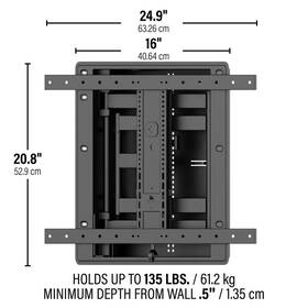 Viwlf128-b2 Sanus Viwlf128 Recessed Full Motion Tv Wall Mount For 42 - 85 Inch Screens Blac